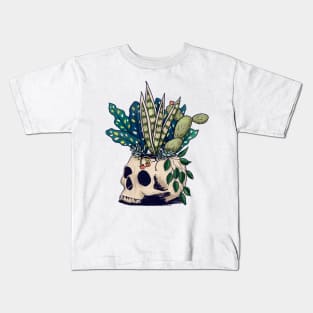 Plants Growing from a Skull Kids T-Shirt